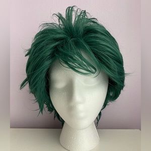 Short green pre-styled wig cosplay Deku wig Halloween costume wig